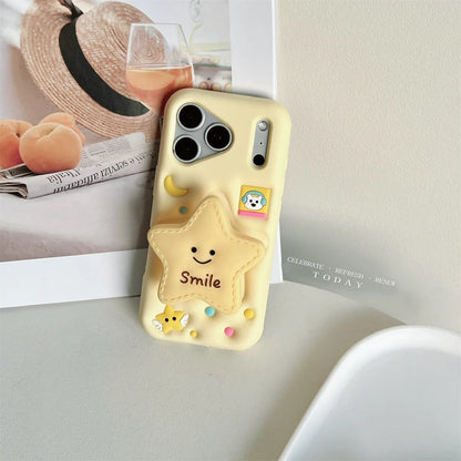 【スマイルスター】立体スター 星 × ポップソケット スマホケース｜iPhone対応 #250217