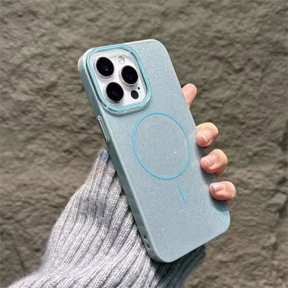 【Magnet内蔵】キラキラ ラメ入り グリッター 光沢 シンプル 高級感 スリム 耐衝撃 スマホケース カバー｜iPhone対応 #250409