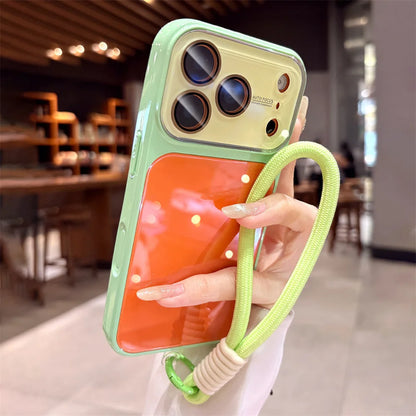 コントラストカラー ストラップ付き 光沢 iPhoneケース（耐衝撃 / カメラ保護）#261077