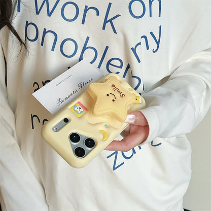 【スマイルスター】立体スター 星 × ポップソケット スマホケース｜iPhone対応 #250217