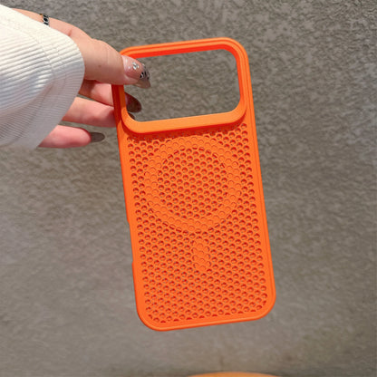 【Magnet内蔵】シリコンラバー エアドット 立体グリップ 耐衝撃 スマホケース｜iPhone対応 #250419