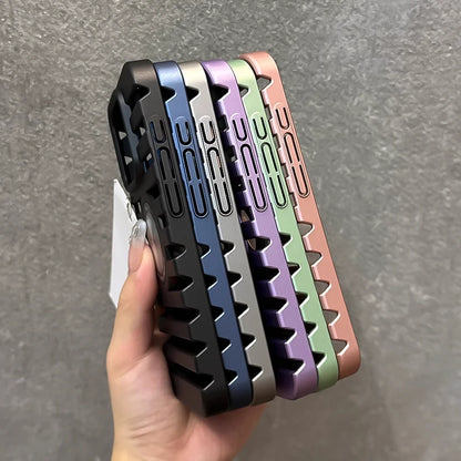 【アルミ調デザイン】メタル スーツケースデザイン 耐衝撃 スマホケース｜iPhone対応 #250414