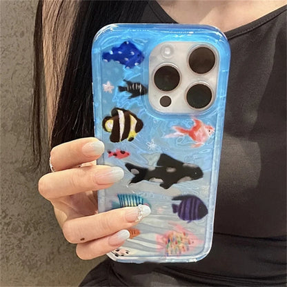 【アクアリウム】お魚デザイン スマホケース｜iPhone対応 #250620