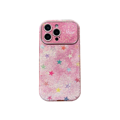 【グリッターシリーズ】 スターラメ ピンク グリッターケース｜iPhone対応 #240905