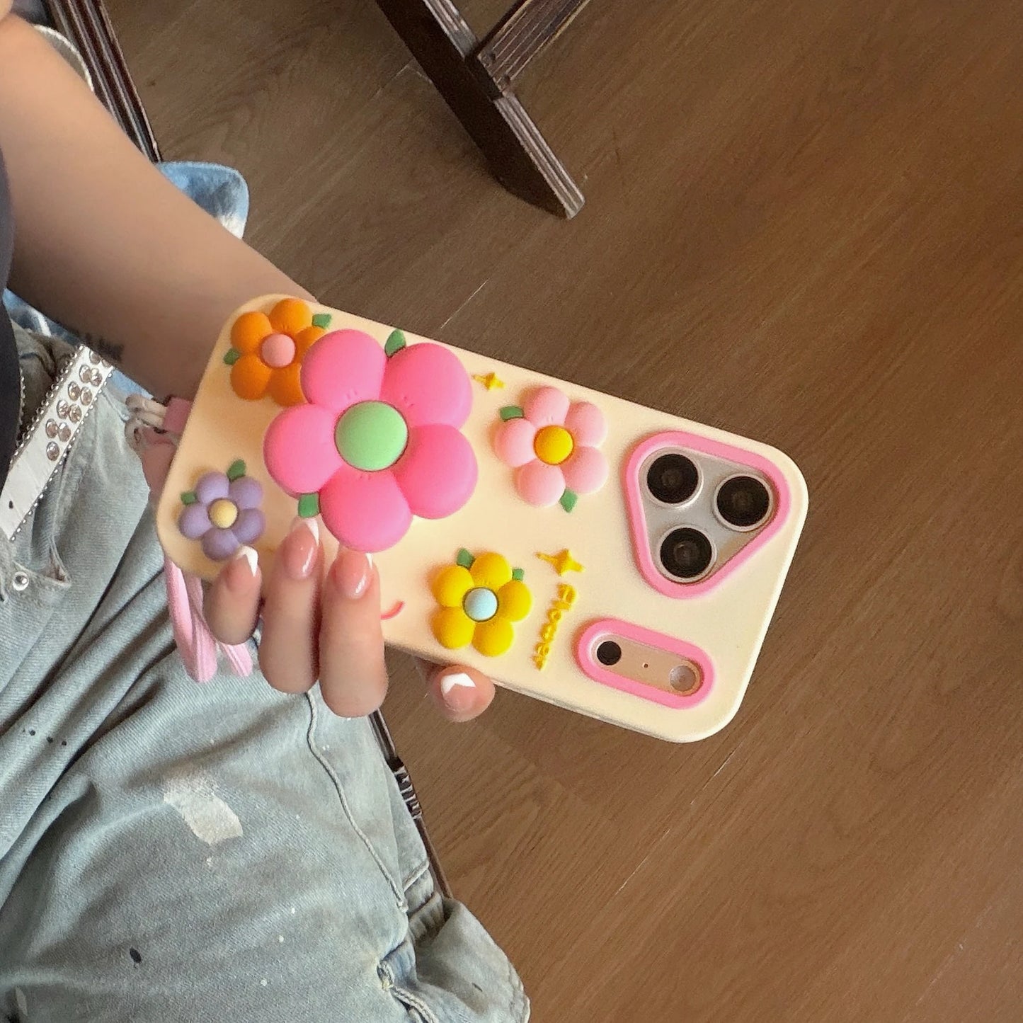 幾何学柄ハーフラップ iPhoneケース｜防塵・耐傷・指紋防止・滑り止め・水洗い可能 #260068