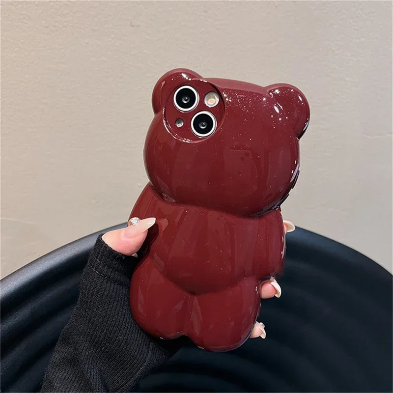 ぷっくりベア iPhoneケース｜3Dくまデザイン #230707