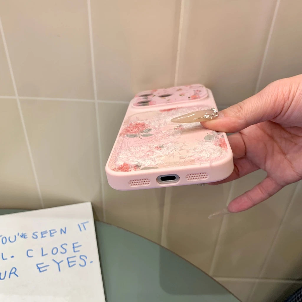 【ローズ柄】iPhoneケース エンボスデザイン マット｜ローズフラワー 大人フェミニン #231027
