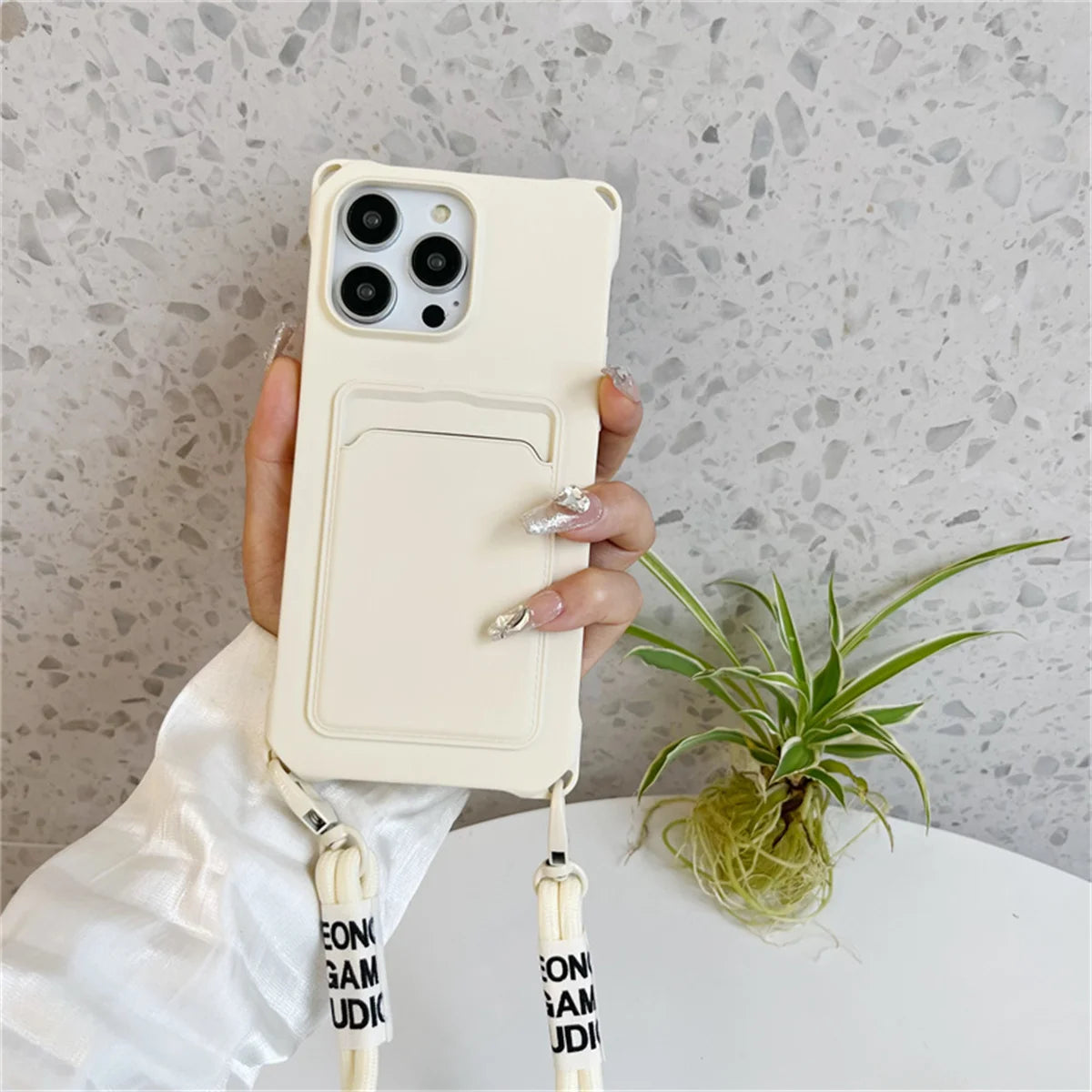 【ネオンストラップカード】カードポケット×ショルダーストラップ スマホケース｜iPhone対応 #240805