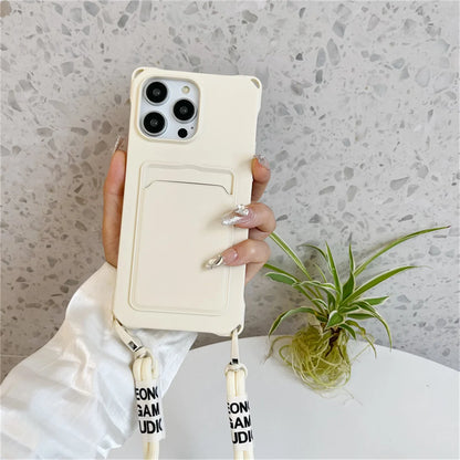 【ネオンストラップカード】カードポケット×ショルダーストラップ スマホケース｜iPhone対応 #240805