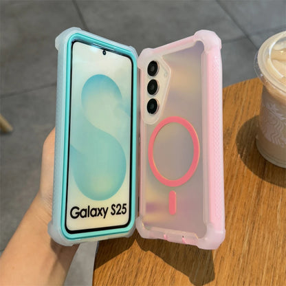 【Galaxy対応】透け感が可愛いパステルカラー マグネット対応 ケース ｜クリア・アクティブ風  #261030