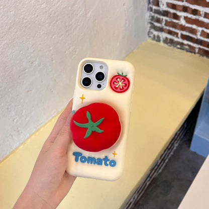 【フルーツシリーズ】立体トマトデザイン ポップ3D スマホケース｜iPhone対応 #250830