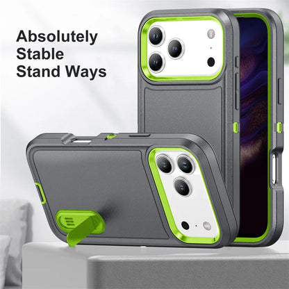 スタンド付き 耐衝撃 iPhoneケース｜折りたたみキックスタンド ネオンバイカラー #240109