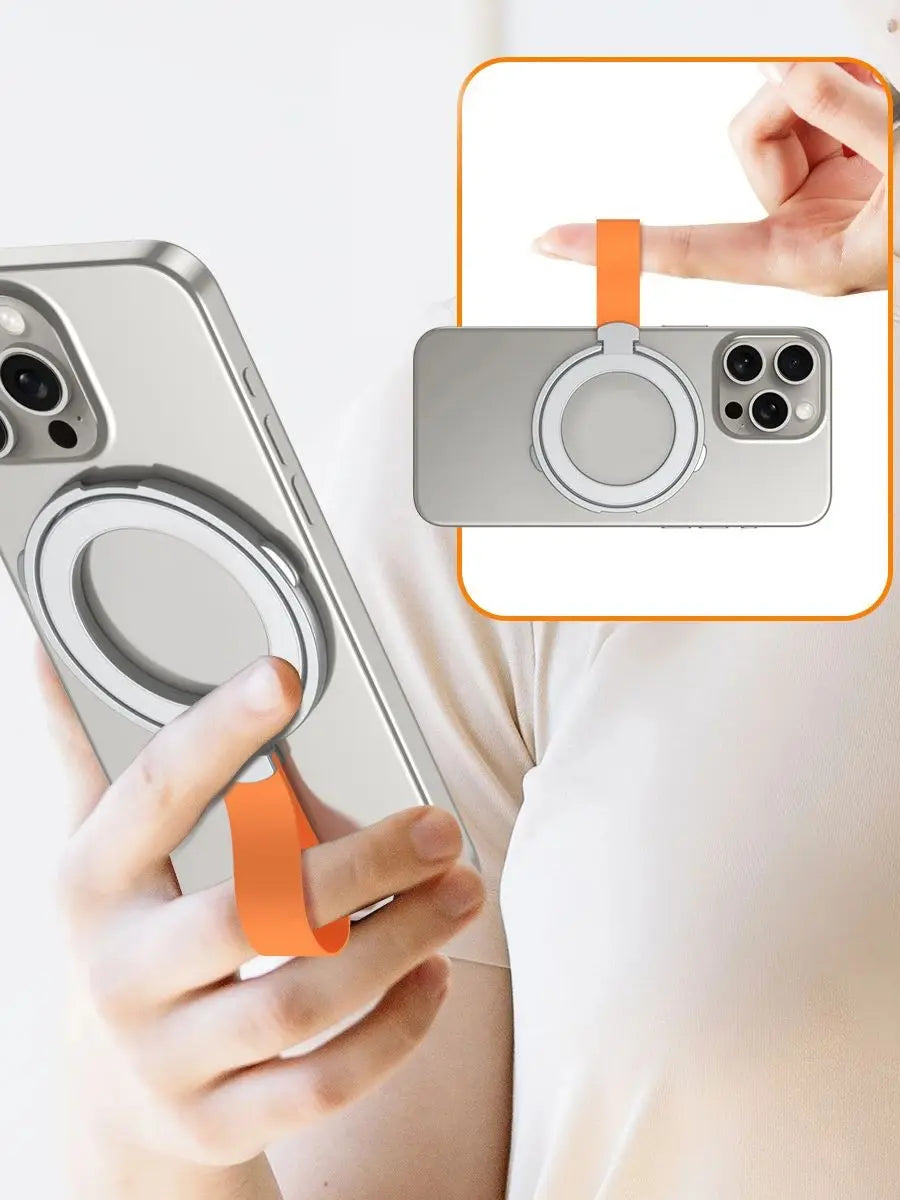 【スマホリンググリップ】メタルリング ハンドル 折りたたみスタンド | Magnet対応 #241104