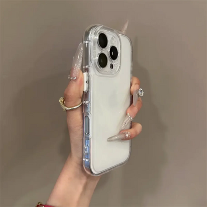 【パステルクリアカラー】シンプル×上品ハイブリッドケース｜iPhone対応 #250519