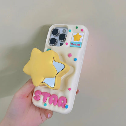 立体スター 星デザイン ミラー付き 韓国 かわいい｜iPhoneケース  #260511