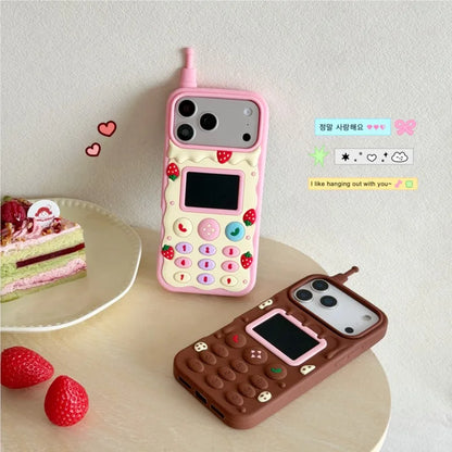 ガラケー風デザイン iPhoneケース 全2色 ユニーク・レトロ・ポップ #261156