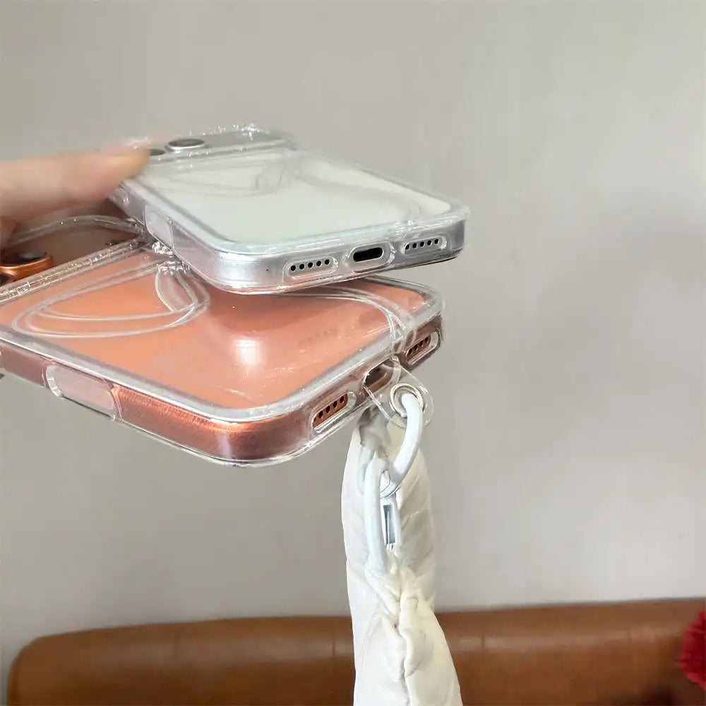 【クリアラメグリッター】リボンモチーフ クリアスマホケース｜iPhone対応 #240625