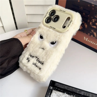 【もこもこファーシリーズ】ツリメフェイス スマホケース｜Don’t Touch My Phone fluffy case｜iPhone対応 #241212