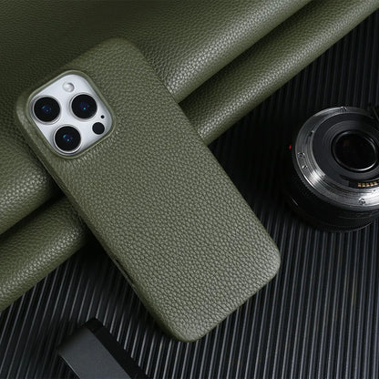 【Magnet内蔵】リアルレザー シンプル ハイグレード スマホケース｜iPhone対応 #241017