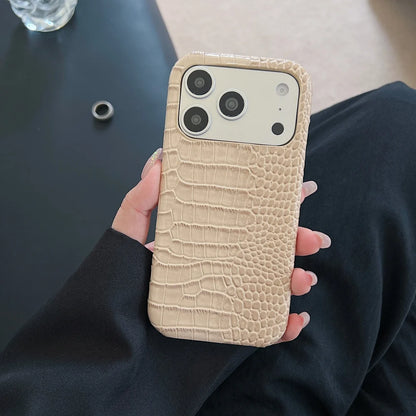 クロコ型押し iPhoneケース｜レザー調・高見えデザイン #230808
