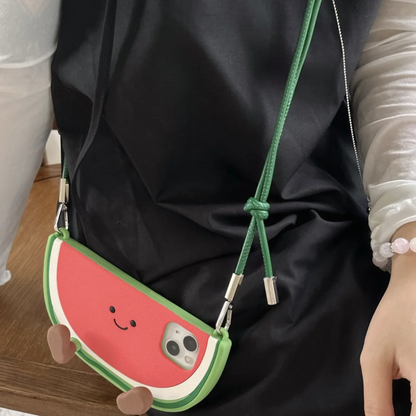 【ゆるかわスイカちゃん】3D立体 ショルダーケース｜iPhone対応 #250718