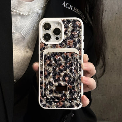 【アニマルシリーズ】キラキラビジュー レオパード ヒョウ柄 スマホケース｜iPhone対応 #250906
