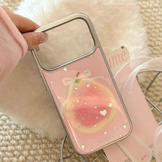 リボンデザイン ガーリーピンク グアバ iPhoneケース #260601