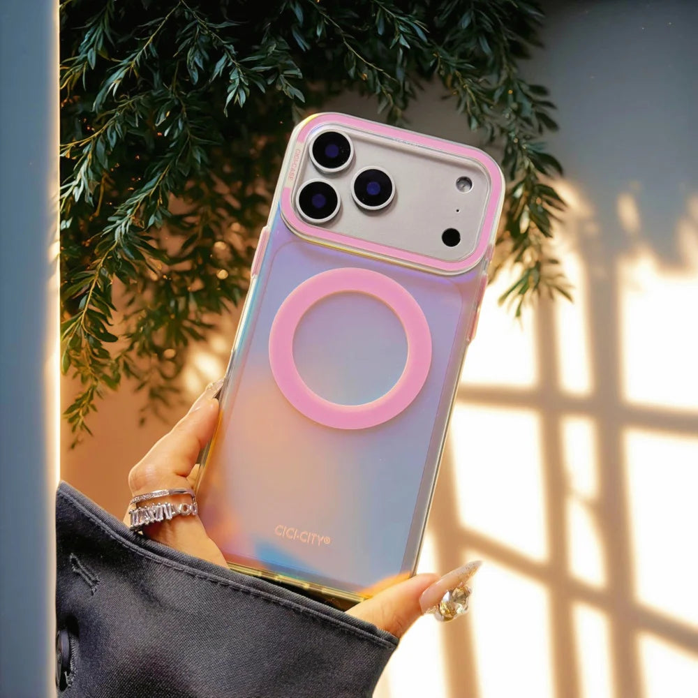 【グロウリングクリア】ネオンライト×グラデーション スマホケース｜iPhone対応 💫✨ #250223