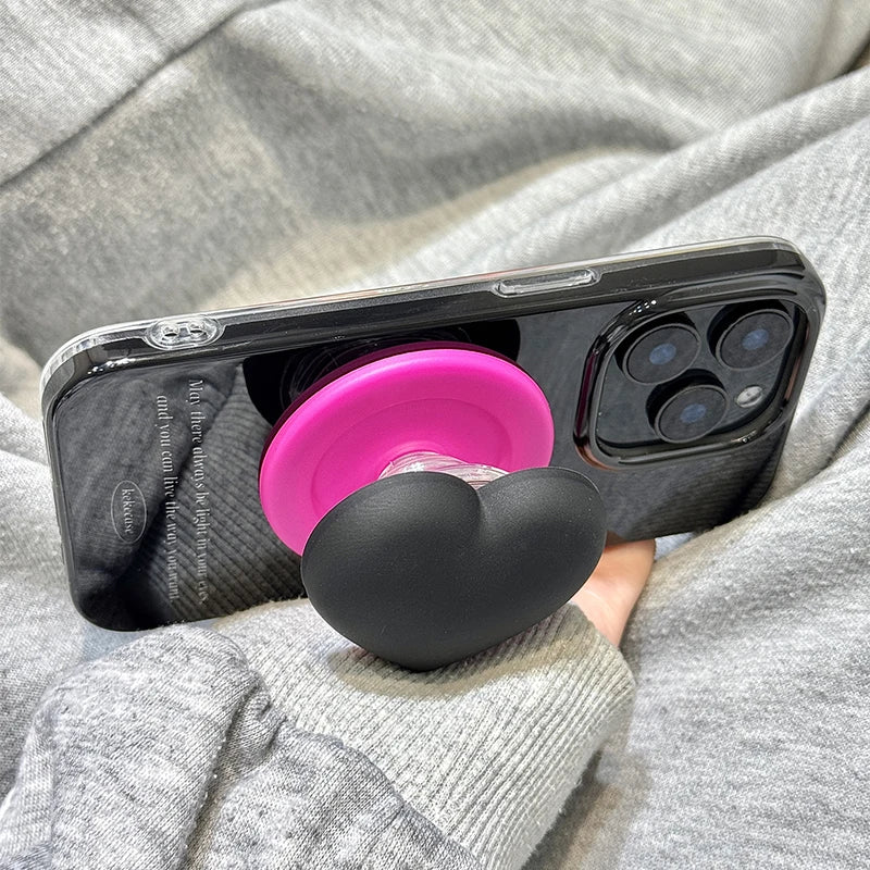 【Magsafe対応】立体 3D ハートグリップ ビビット バイカラー スマホケース｜iPhone対応 #250131