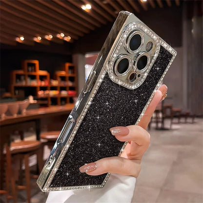 【スクエアシリーズ】グリッターラメ キラキラ スマホケース｜iPhone対応 #250821