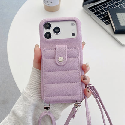 レザー風クロスボディ ショルダーバッグ型iPhoneケース カード収納スタンド機能付き♯261157