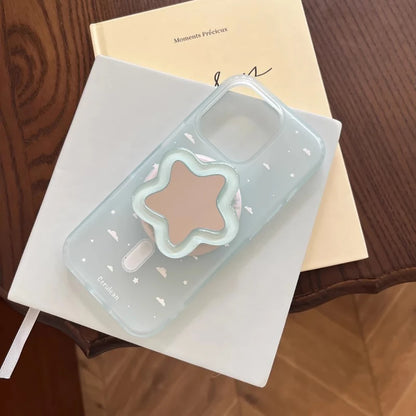 【ウイング・スターホルダー】雲 クリア デザインケース｜iPhone対応 #250520