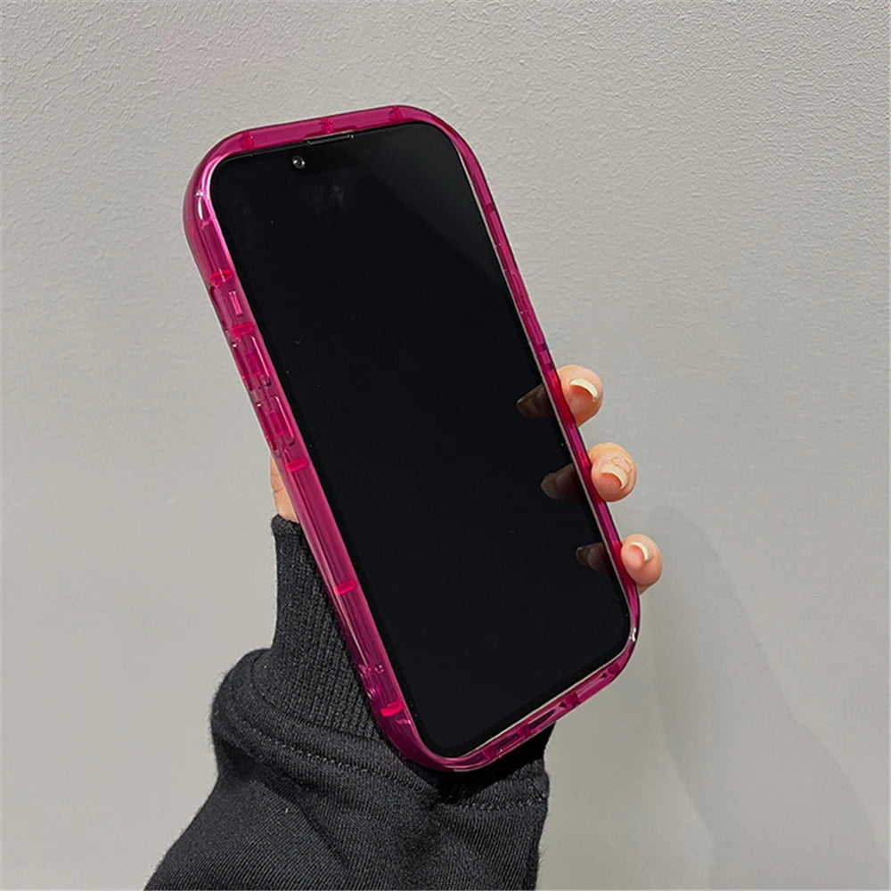 【クリアカラフルシリーズ】半透明シリコン レンズカバー付き ポップカラー スマホケース｜iPhone対応 #251020