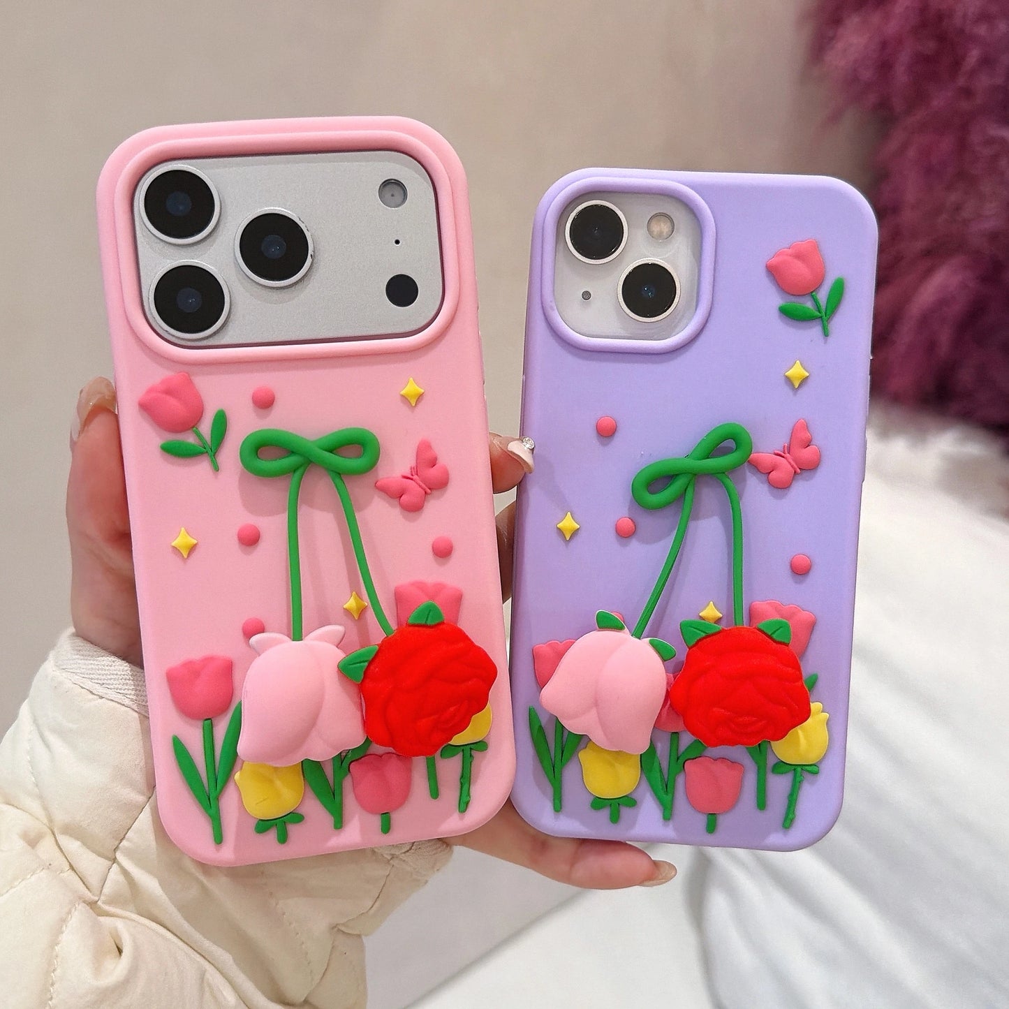 立体フラワー チューリップ 花 韓国 かわいい｜iPhoneケース #260507