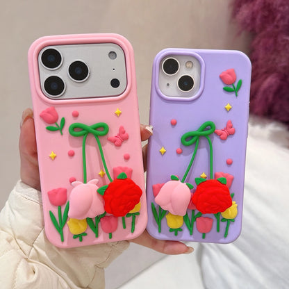 立体フラワー チューリップ 花 韓国 かわいい｜iPhoneケース #260507