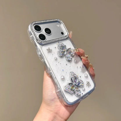 バタフライモチーフクリア iPhoneケース トレンド・クール　#261212