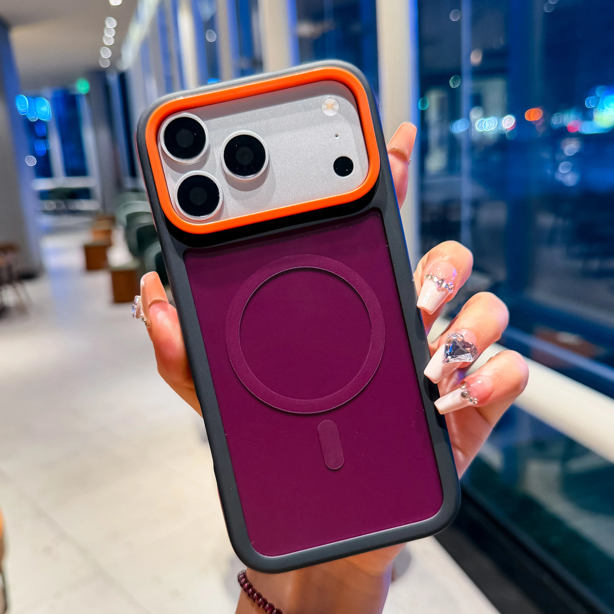 【ハンドストラップ付き】バイカラー マグネット内蔵 iPhoneケース（全5色） カジュアル・スポーティー PCA #261181