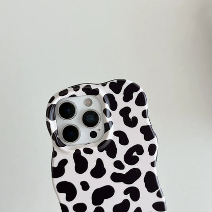【ウェーブフレーム】ヒョウ柄 レオパード カラフル スマホケース｜iPhone対応 #251019