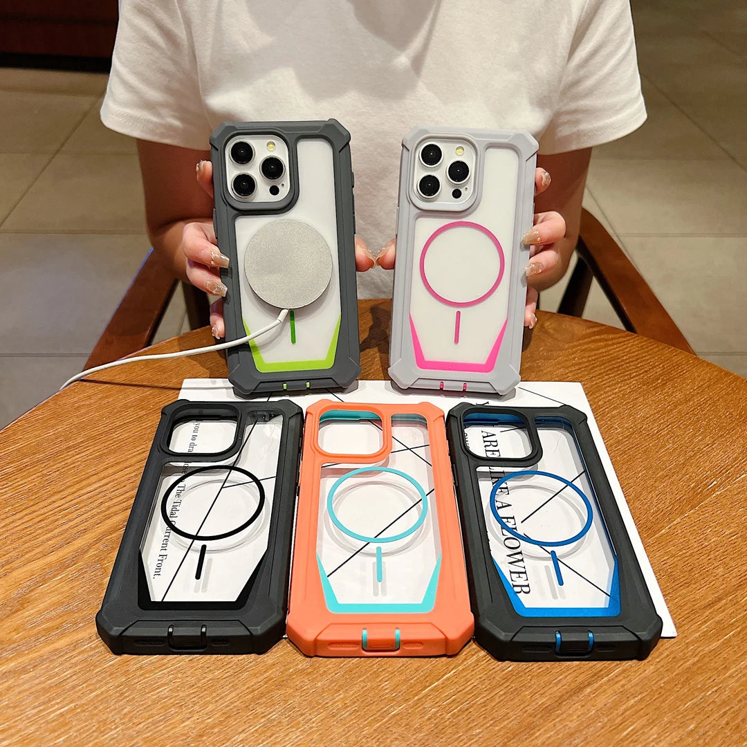 Magnet対応 iPhoneケース｜耐衝撃フレーム・クリアデザイン #240524