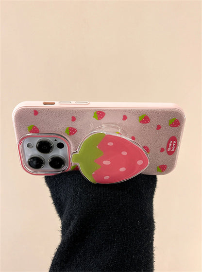 【フルーツシリーズ】キラキラいちご グリッタースマホケース｜iPhone対応 #250828