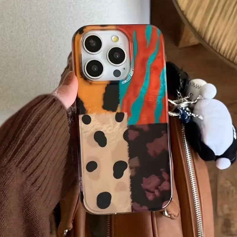 【アートペイントデザイン】マーブルカラー スマホケース｜iPhone対応 #250206