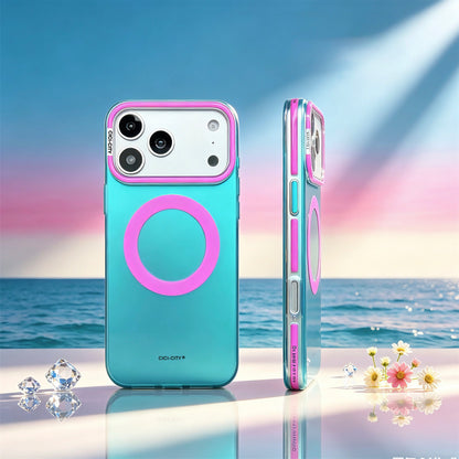 コントラストカラー Magnet内蔵 クリアケース iPhoneケース｜鮮やかカラー・シンプルデザイン #260035