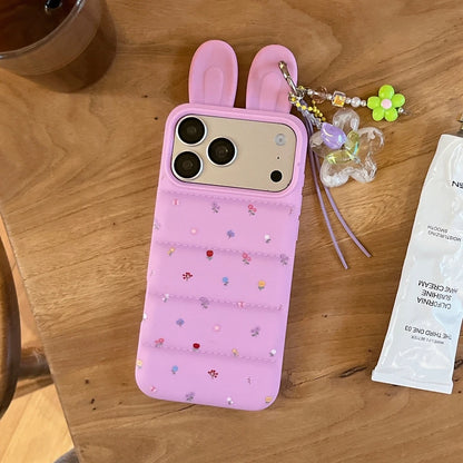 うさ耳 パフィー iPhoneケース ストラップ付き｜うさぎ・キルティング風・可愛い #261063
