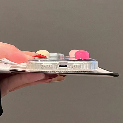 【ハートシリーズ】カラフルハート ミラー加工 かわいい スマホケース｜iPhone対応 #251005