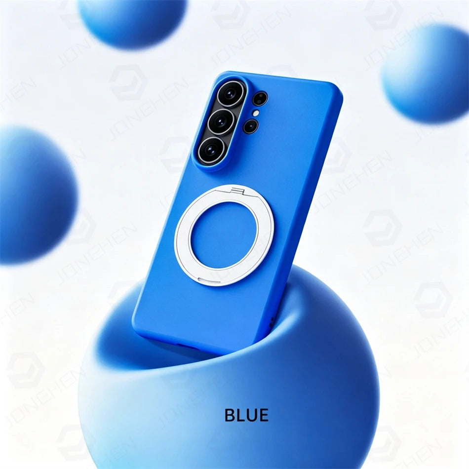 【Galaxy対応】マグネット内蔵 スタンド付き カラフル耐衝撃ケース 全5色 #261098