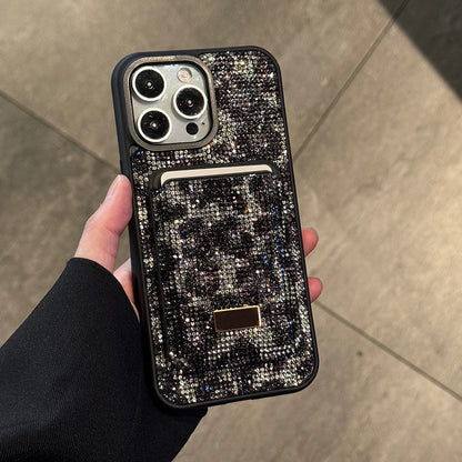 【アニマルシリーズ】キラキラビジュー レオパード ヒョウ柄 スマホケース｜iPhone対応 #250906