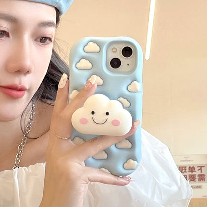 【クラウドシリーズ】3D雲モチーフ ポップデザイン スマホケース｜iPhone対応 #250824