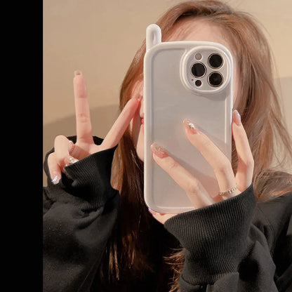 【アンテナ風デザイン】つるんとシリコン｜iPhoneケース #250503