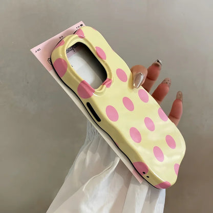 【カラーポルカドット】ポップウェーブスマホケース｜iPhone対応 #250802