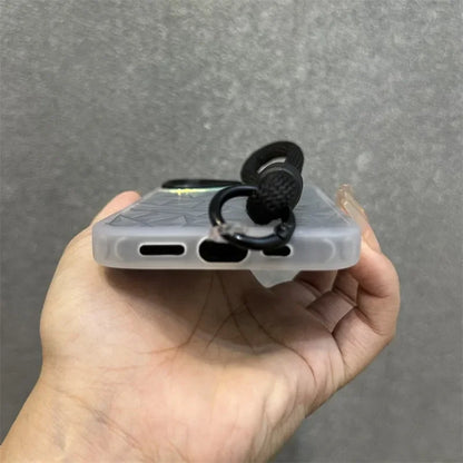 【キラキラシリーズ】幾何学模様 ホログラムデザイン ストラップ付きスマホケース｜iPhone対応 #251012